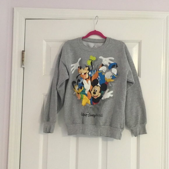 Walt Disney World Crewneck Sweater Gray Mickey Graphic - Picture 4 of 4